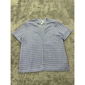 Vintage More Promises Cardigan Womans 18W Knit Built-in Vest V Neck Sweater USA